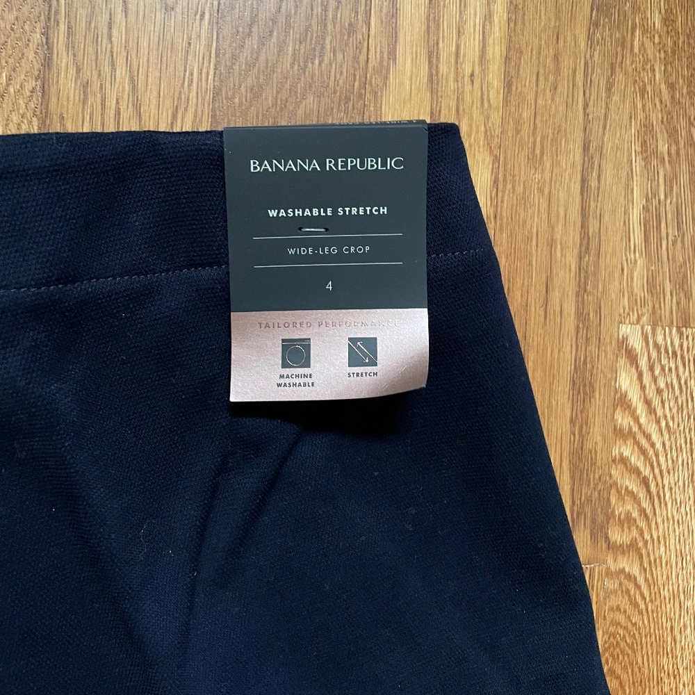 Banana Republic Wide Leg Navy Crop Pants Size 4 NWT - Picture 5 of 5